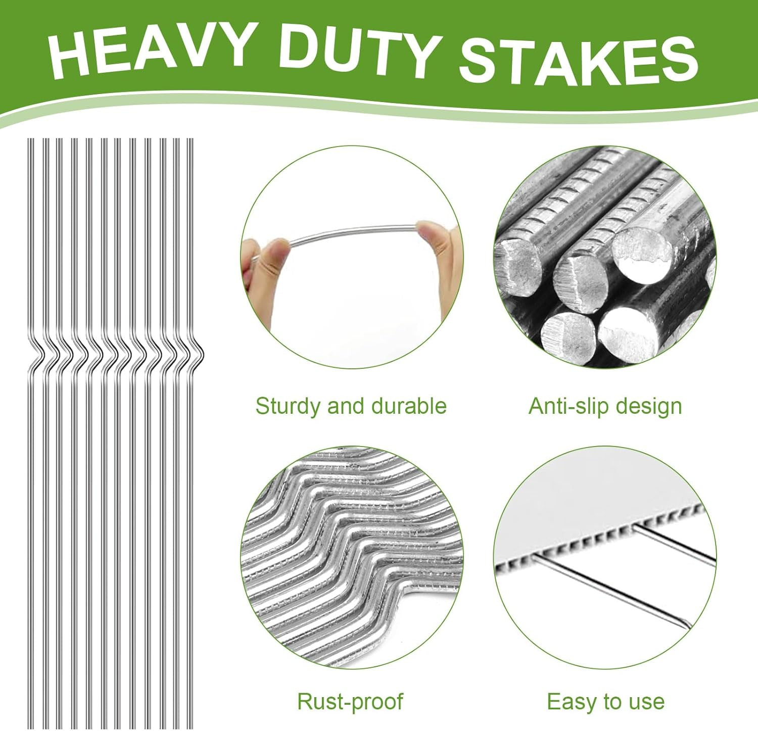 Yard Sign Stakes – 12 Pack Heavy Duty Metal Yard Sign Stake for Outdoor Ground G