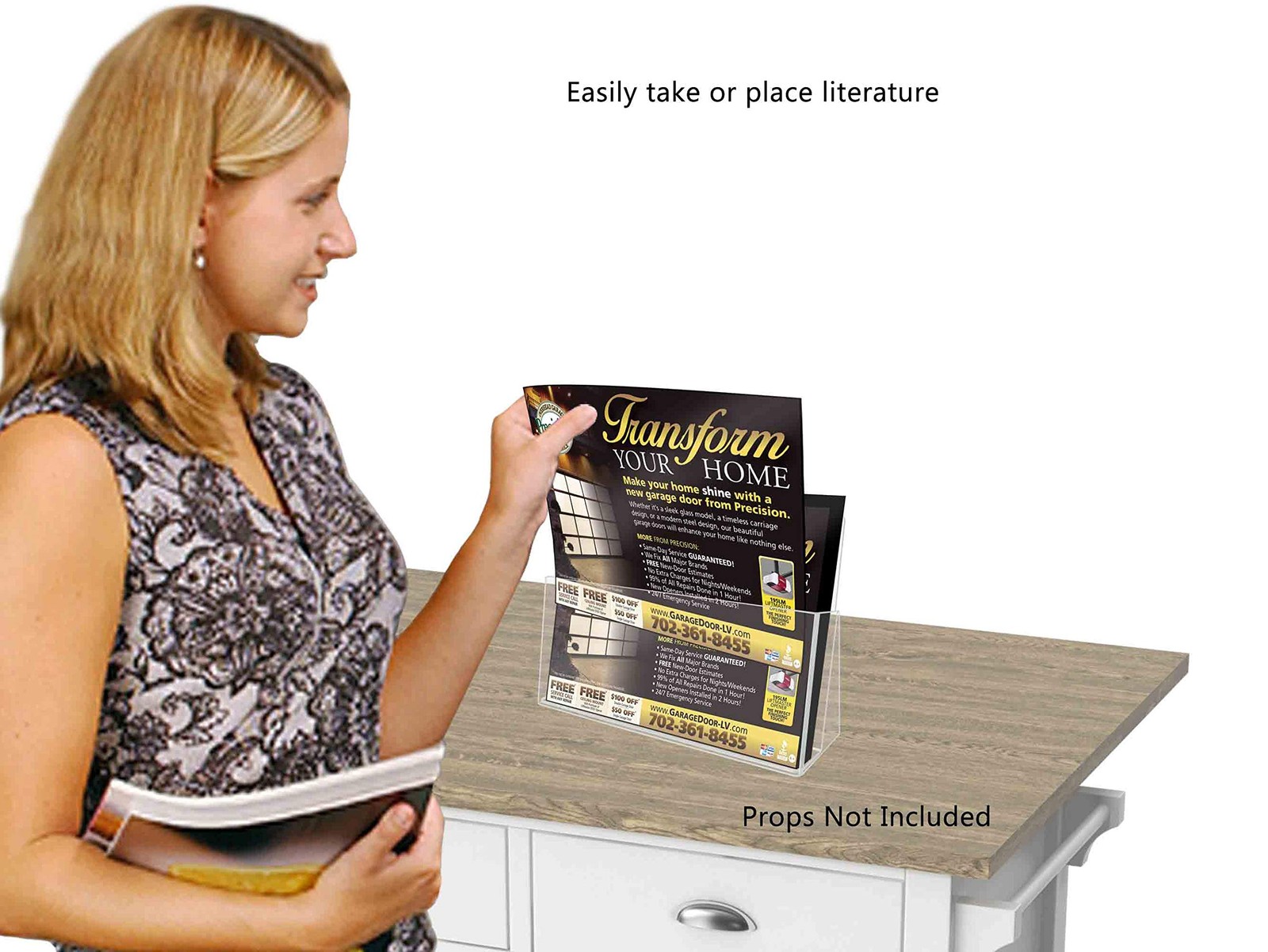 Marketing Holders Magazine Holder Display Rack 11&Prime;W Single Pocket, Clear