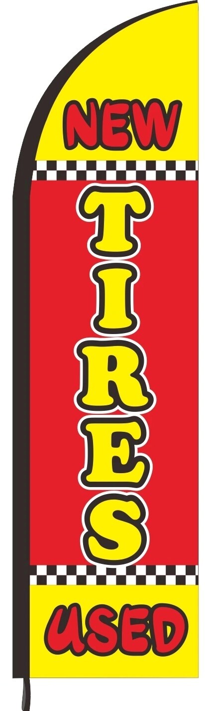 2x6ft new Tires used shop Flag Swooper Bow Banner 50 X 200cm Outdoor Advertising