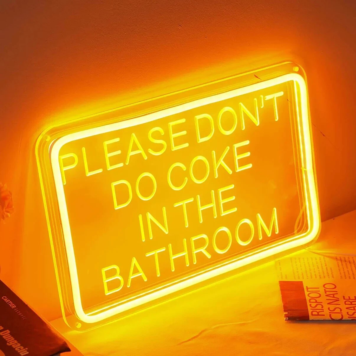 DONT COKE IN THE BATHROOM LED sign (30x19cm) USB
