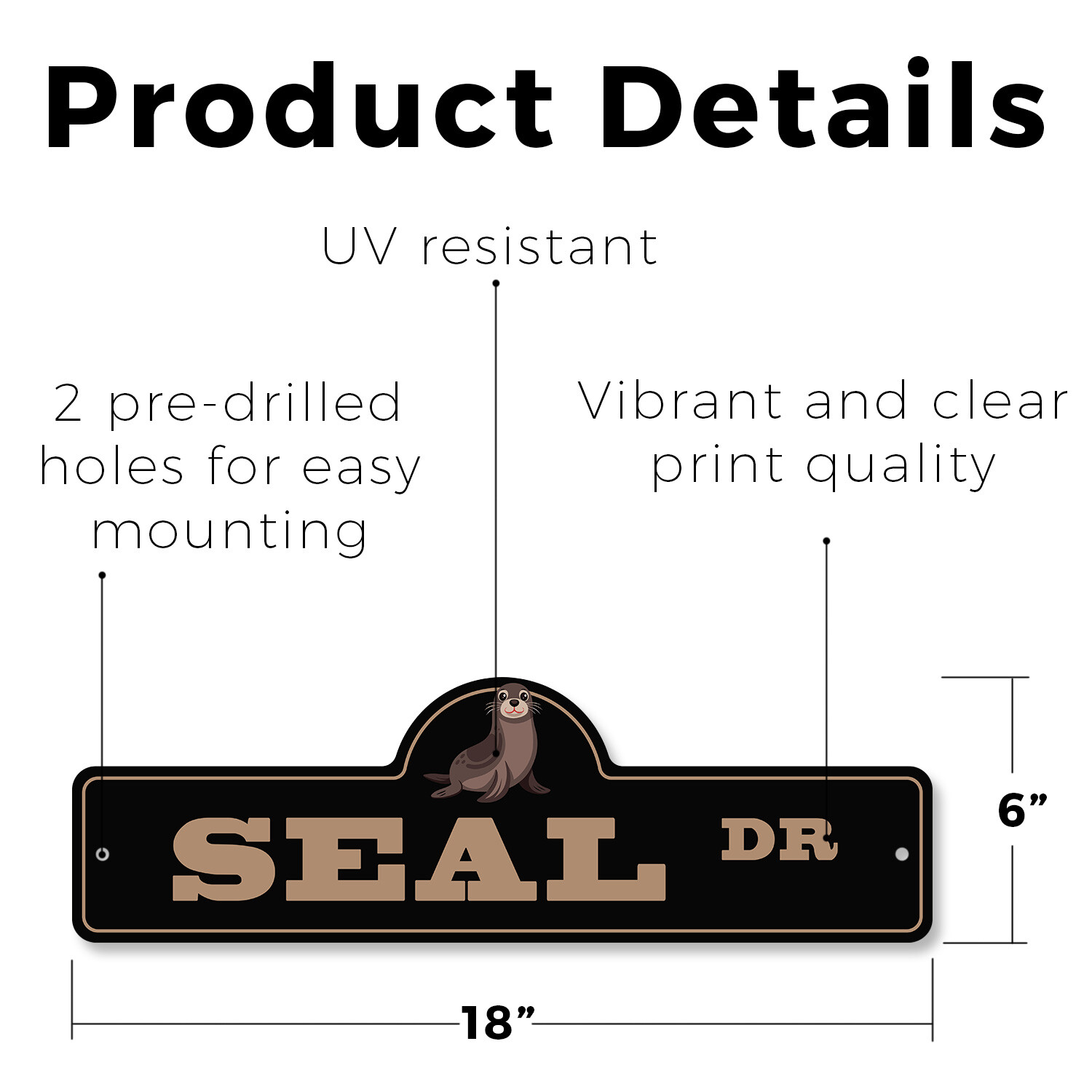 Seal Plastic Street Sign Crossing Xing Gift Novelty Funny