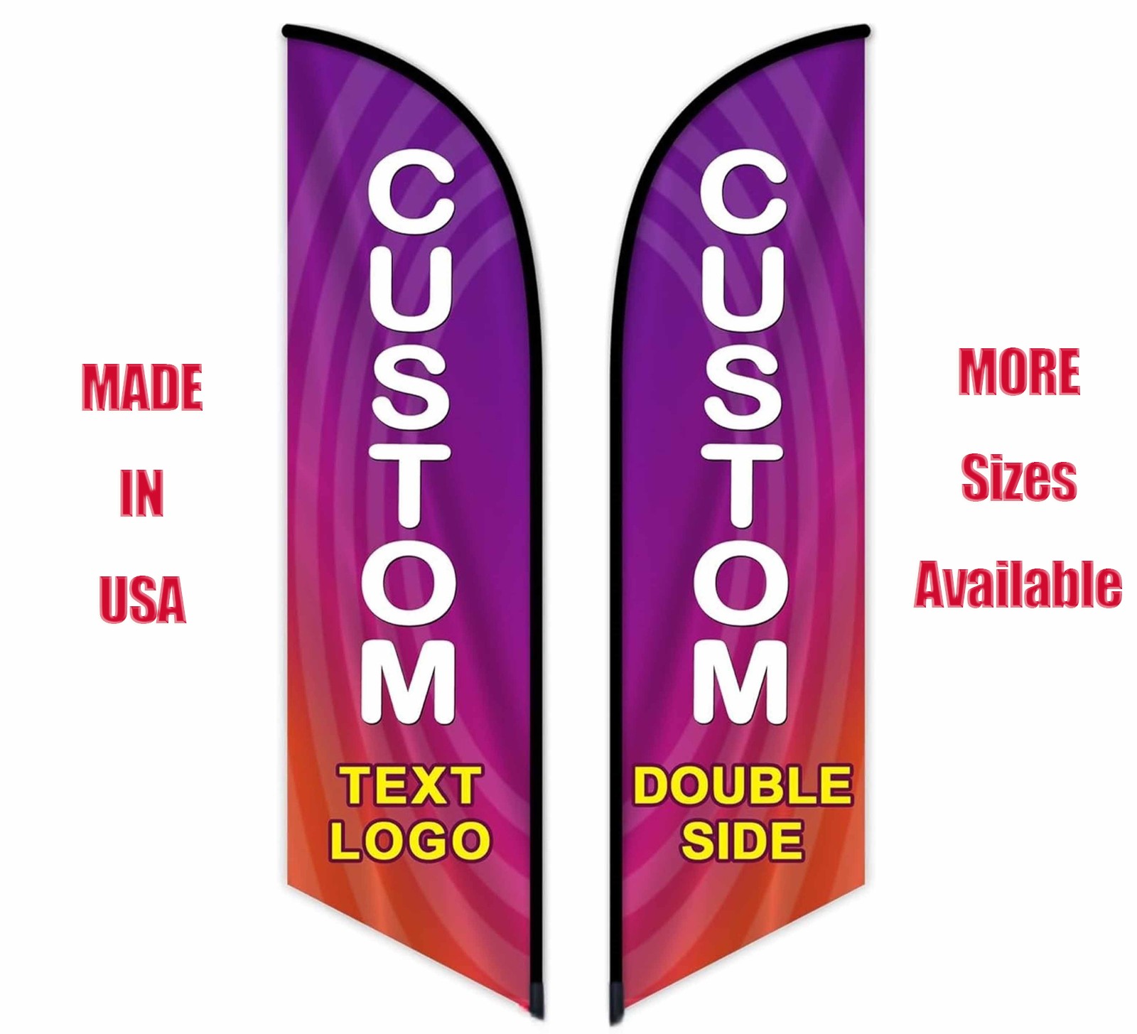 Custom Feather Flag Personalized Logo Outdoor Business Advertising Banner Swoope