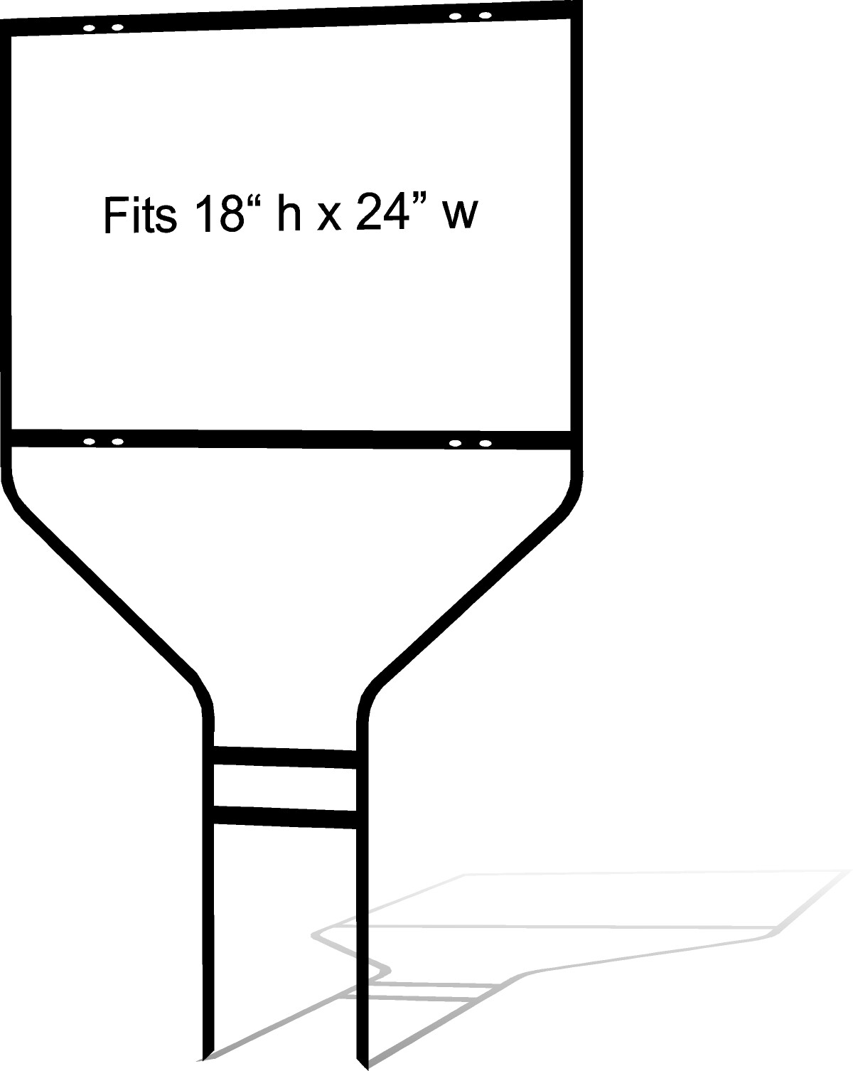 Real Estate Yard Sign Metal Round Rod Frame, 18 x 24, Black (Pack of 1)