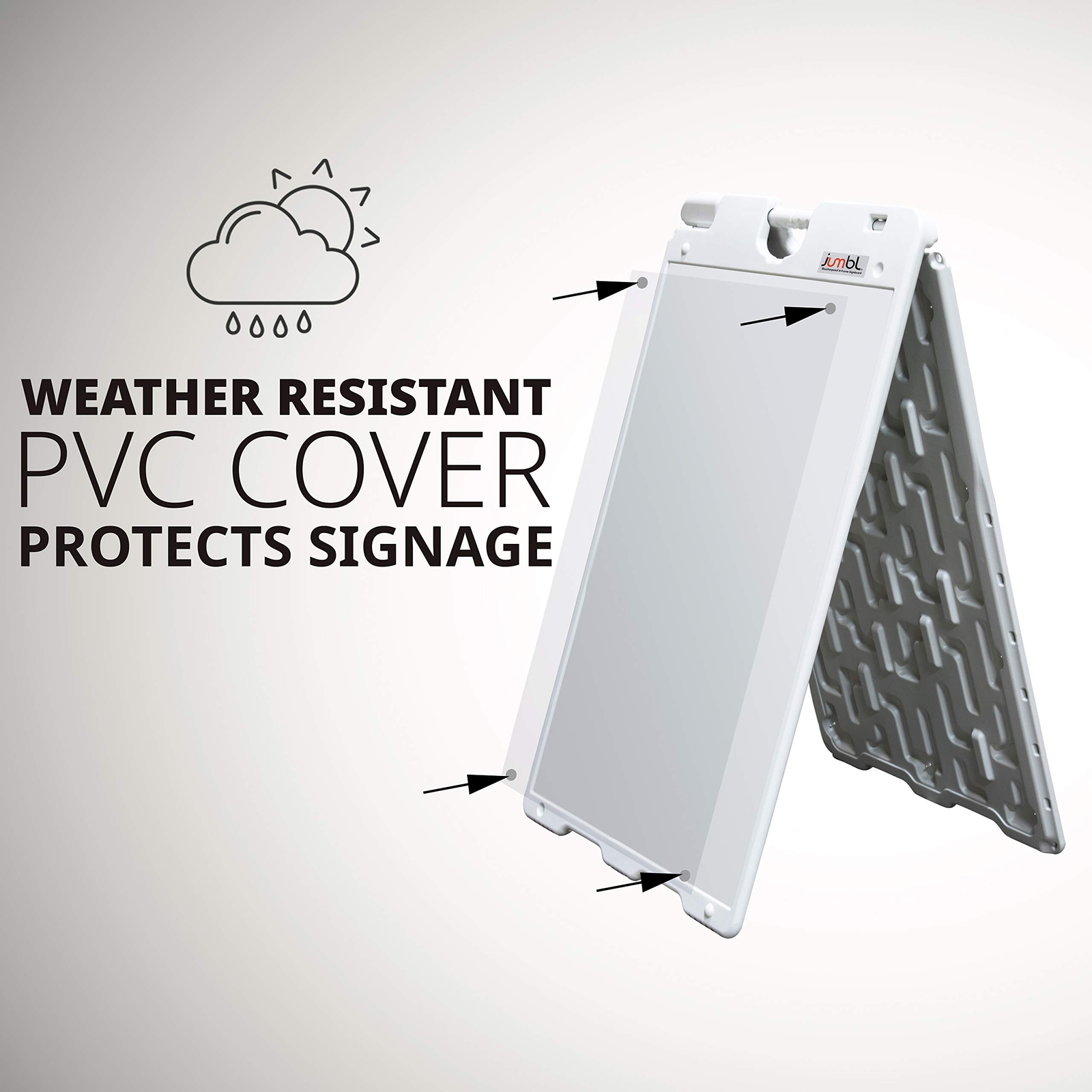 Jumbl A Frame Sign, 24&Prime;x36” Display Surface, Outdoor Sandwich Board, White