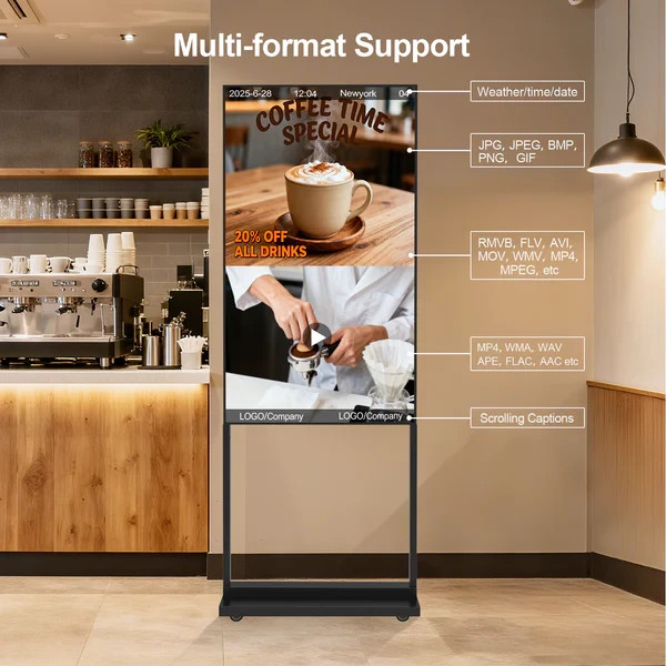 32&Prime; 2K Ultra HD Digital Signage 700nits Floor Standing Commercial Screen