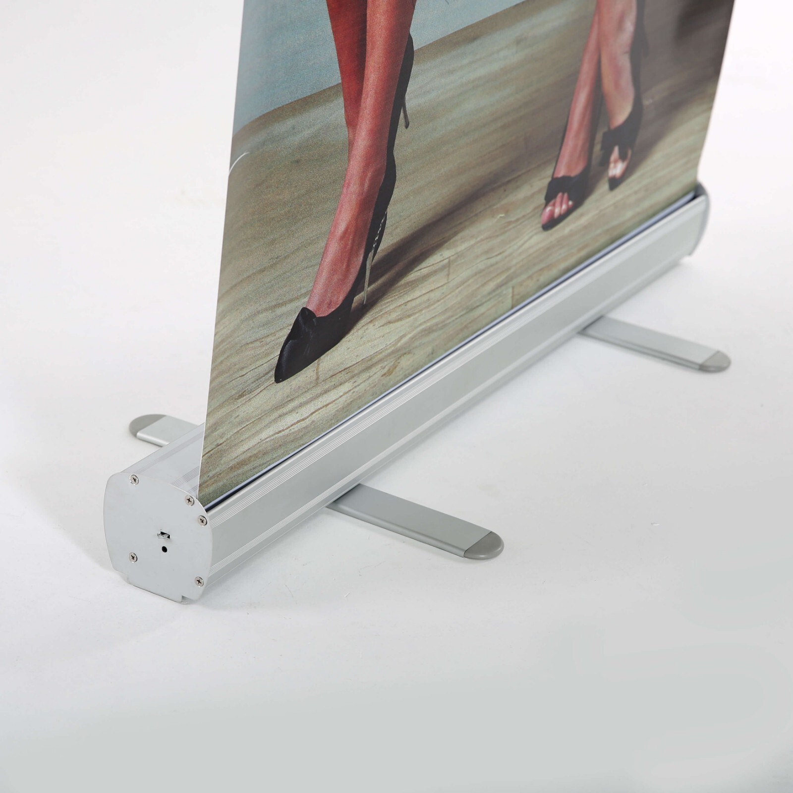 Retractable Roll Up Banner Stand – Banner Holder 36×78.75 Inch – Silver Aluminum
