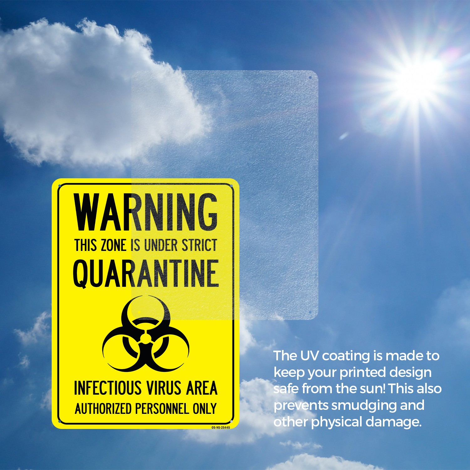 Warning This Zone Is Under Strict Quarantine Public Safety Sign – 5 or 10 Pack