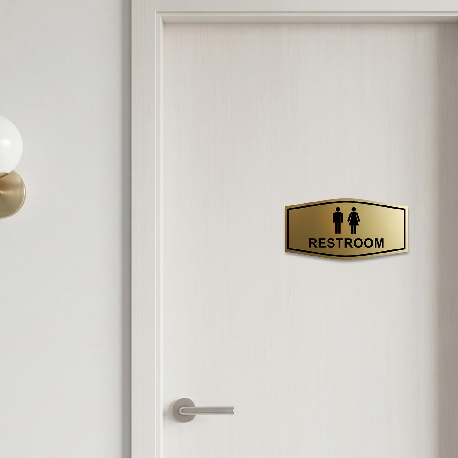 Signs ByLITA Fancy Unisex Restroom Sign(Brushed Gold) – Medium