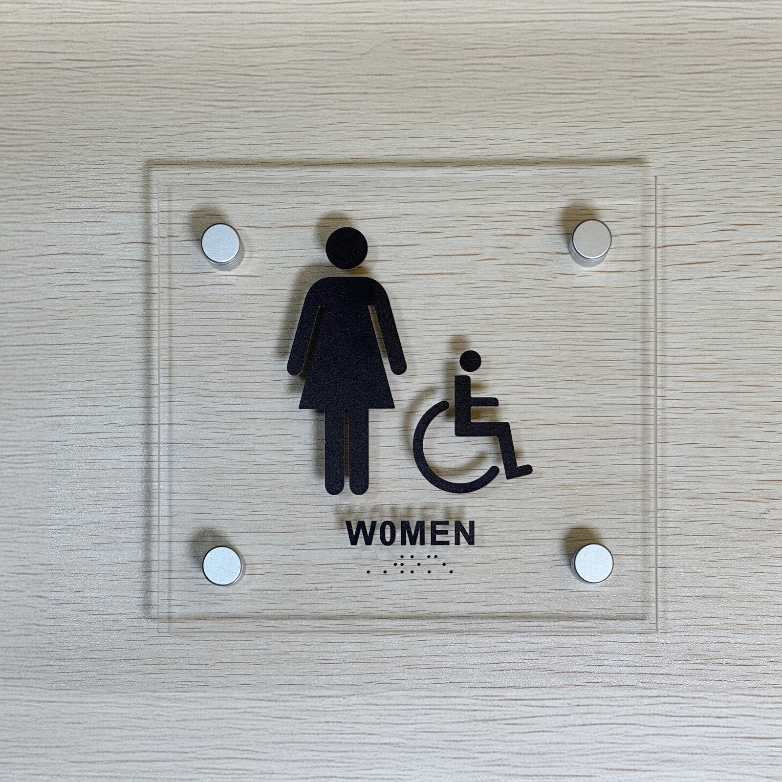 Wall Frosted Acrylic Sign with Spacers