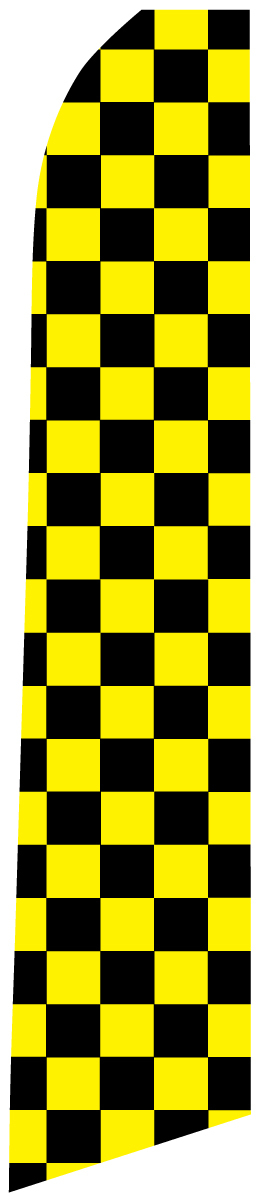 Swooper Feather Flutter Tall Flag | Flag Only | Checkered Pattern, 15&prime; Assembled