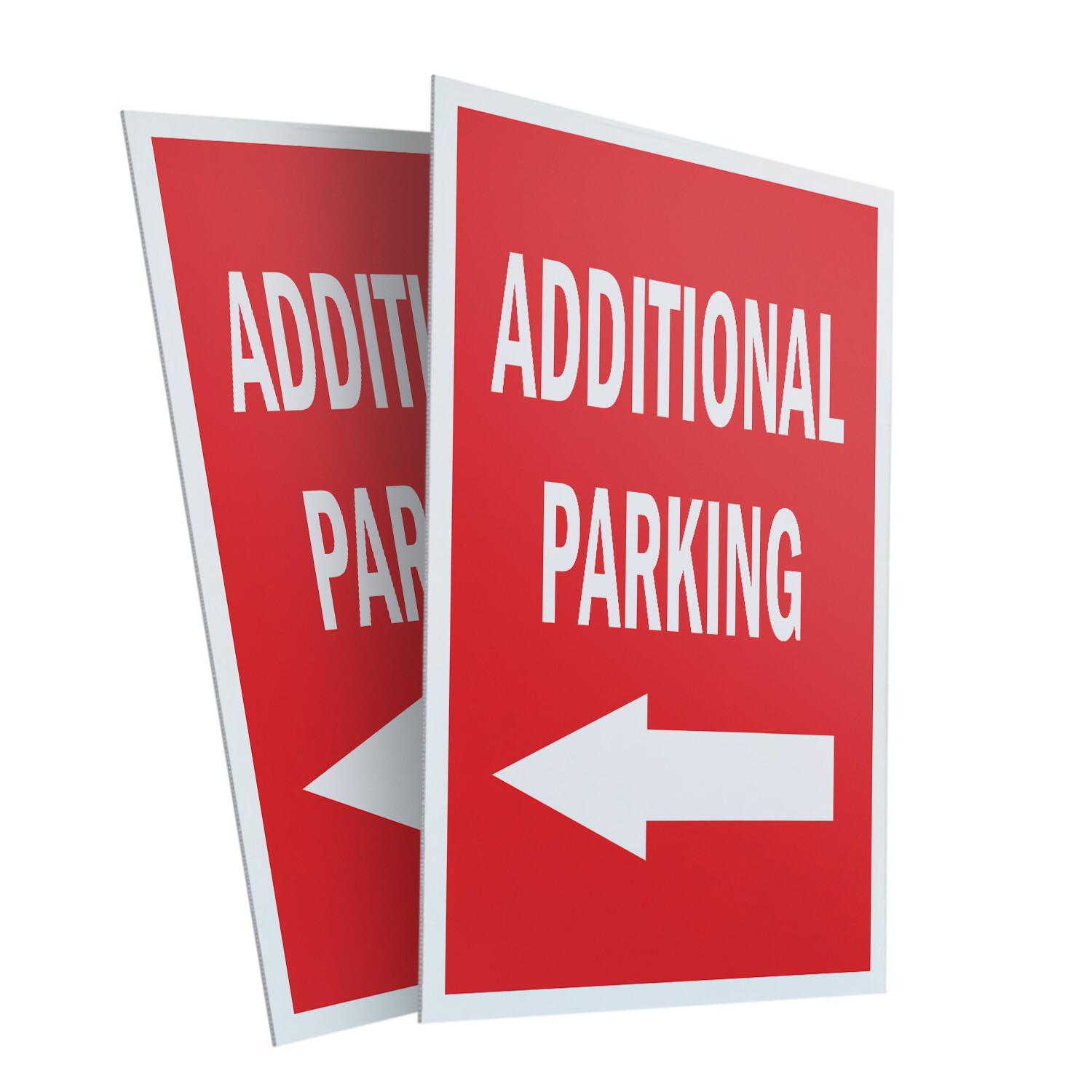 Additional Parking With Arrow 24&Prime; x 36&Prime; 2 Pack Of Store Sign Plastic Or Decal