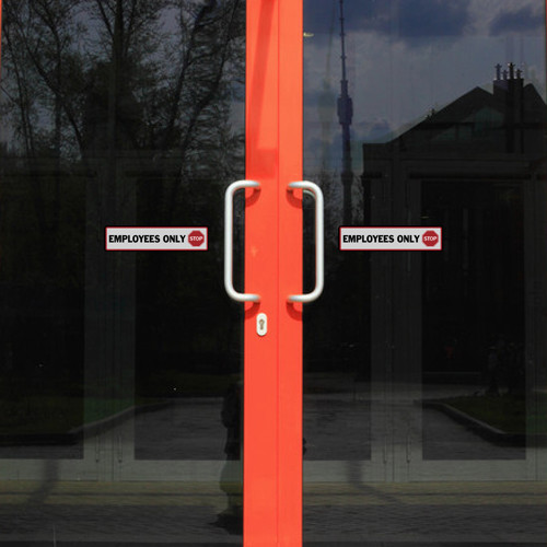 2 Employees Only Stop Stickers Vinyl Sign Decals Door Window Restricted Area