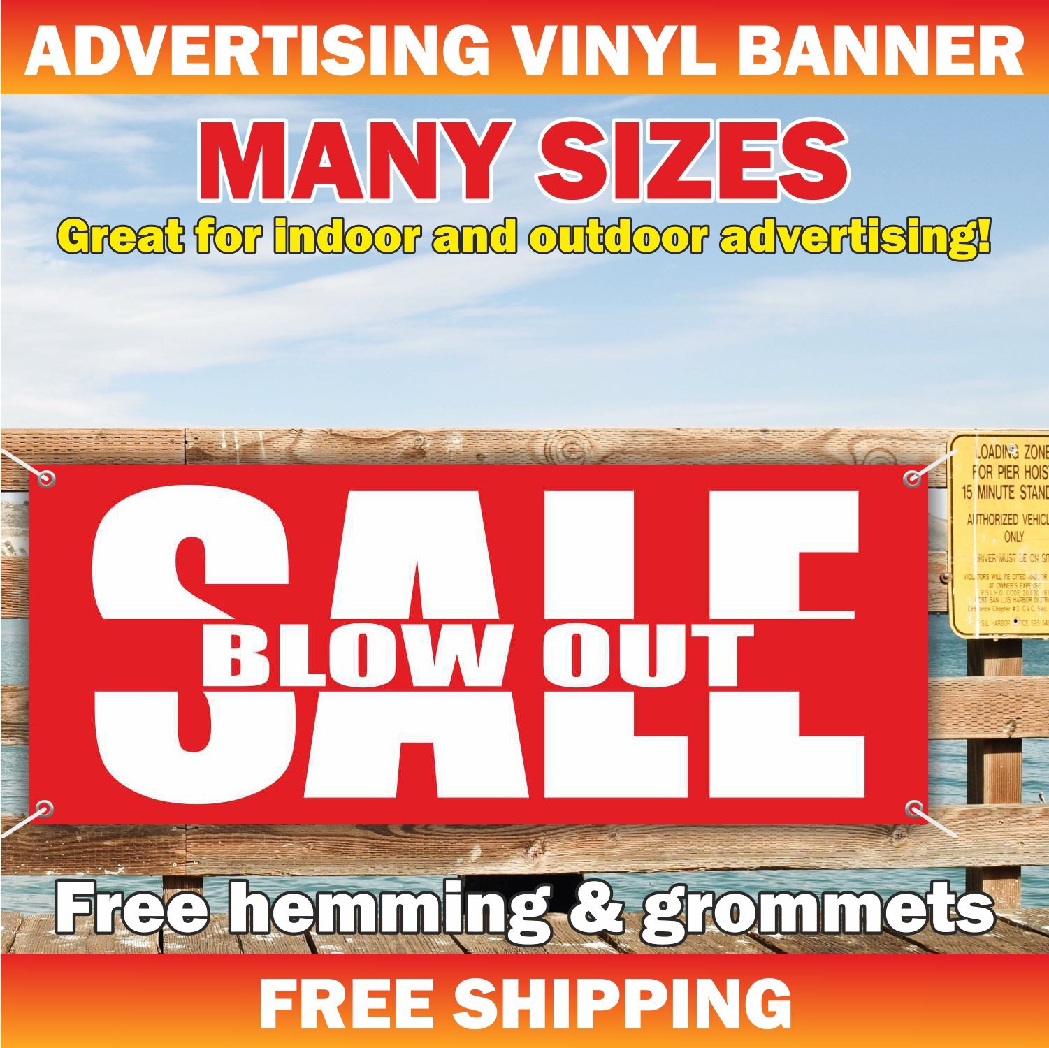 BLOW OUT SALE Advertising Banner Vinyl Mesh Sign clearance discount retail store