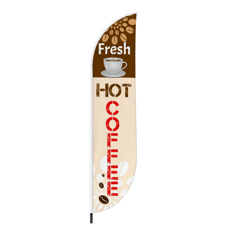 Fresh Coffee Feather Flag11.5Feetx2.5Feet By Dreamcontroller Outdoor Business