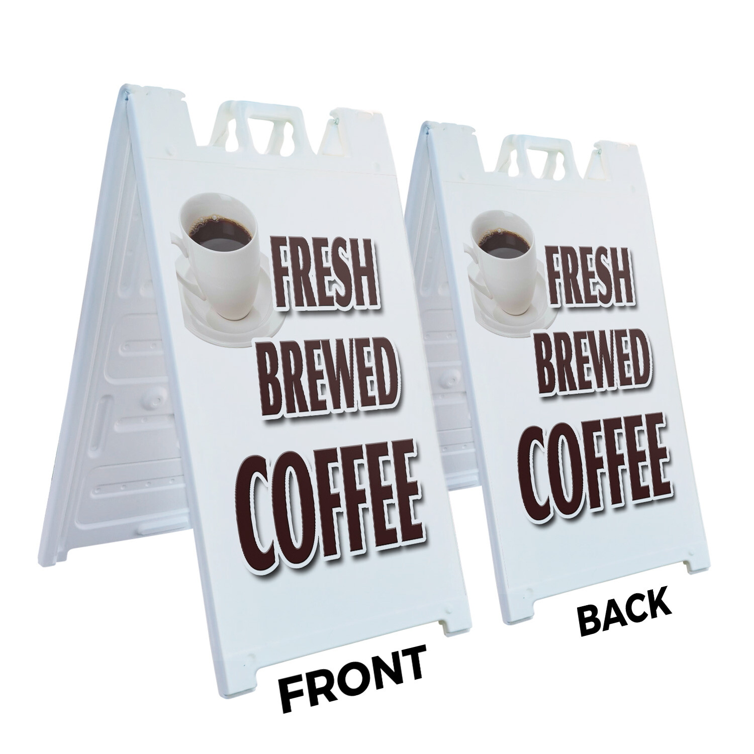A-frame Sidewalk Fresh Brewed Coffee 24&Prime; x 36&Prime; Double Sided A-Frame Sidewalk Sig