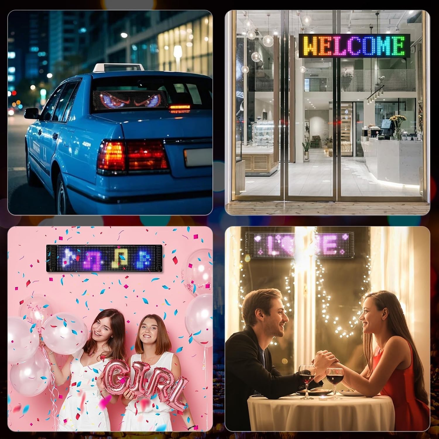 Smart App Controlled LED Sign – 36.2&Prime;x7.6&Prime; Vibrant Banner for Business Displays
