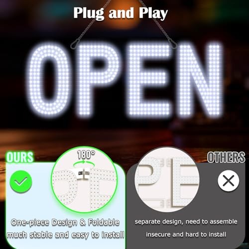 Open Signs for Business, exTopGoal 30&Prime;x10&Prime; Ultra Bright LED Open Sign, Remote