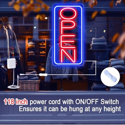 22&Prime; X 11&Prime; Led Neon Open Signs for Business Ultra Bright Plug In Electric Light