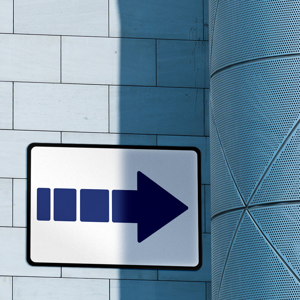 Horizontal Metal Sign Right Directional Acrylic Weatherproof Street Signage