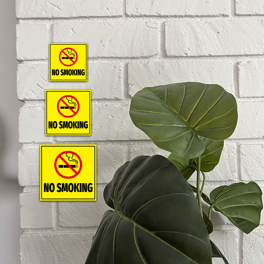 Square Plus No Smoking Wall or Door Sign | Public Health and Safety Warning