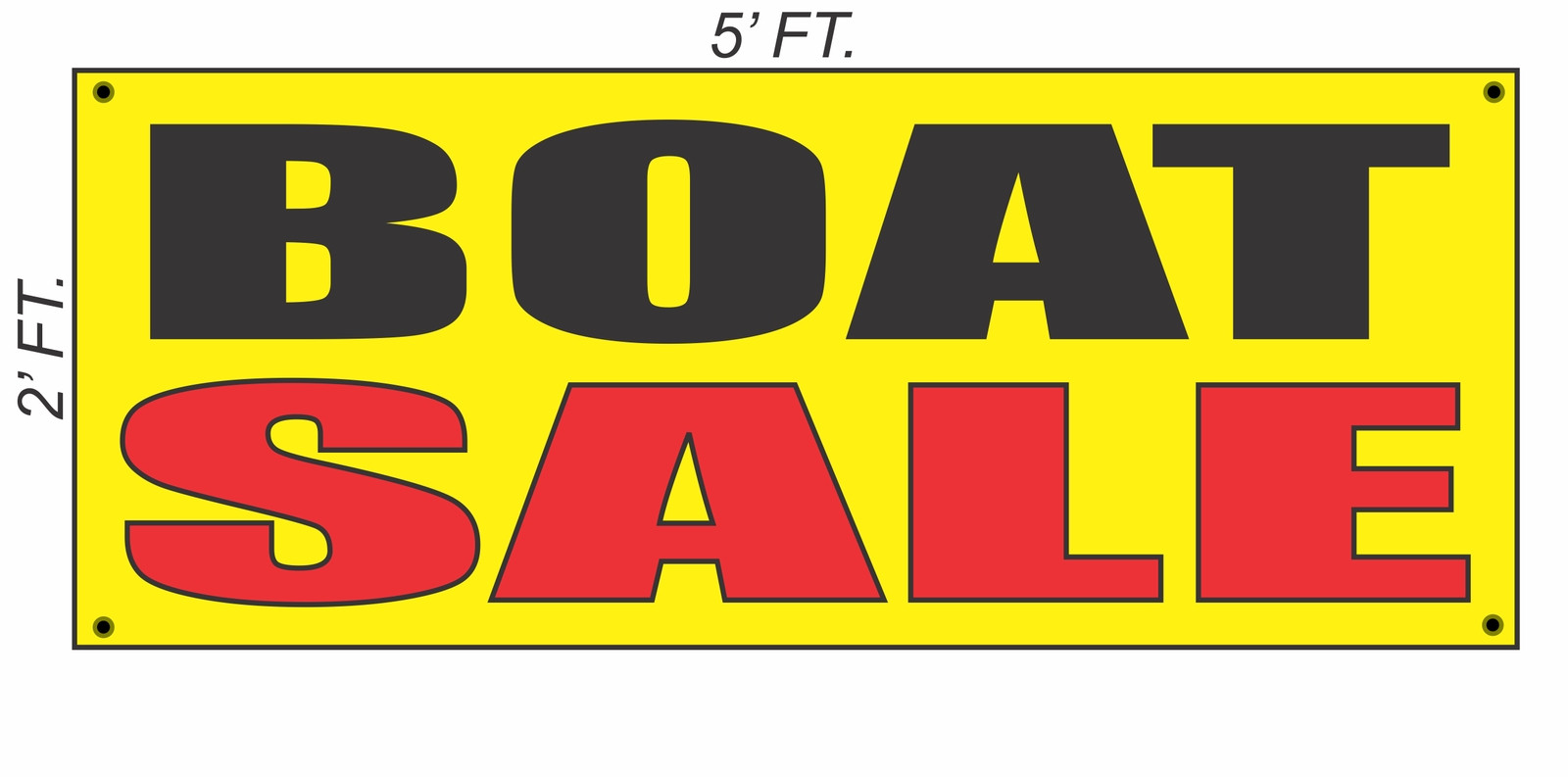 BOAT SALE Banner Sign Yellow with Red & Black