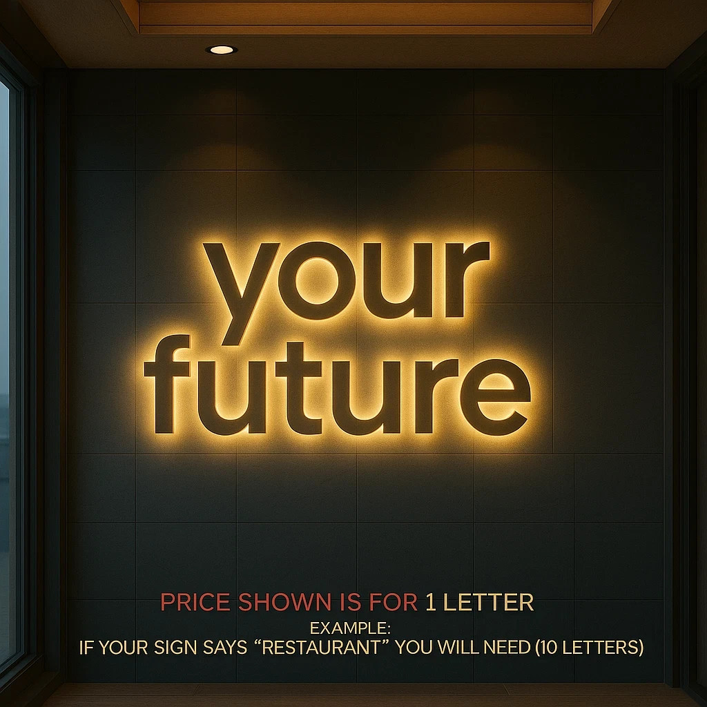 𝑵𝓙̶ Your Future Custom 3D Channel Letters Illuminated & Non-Illuminated