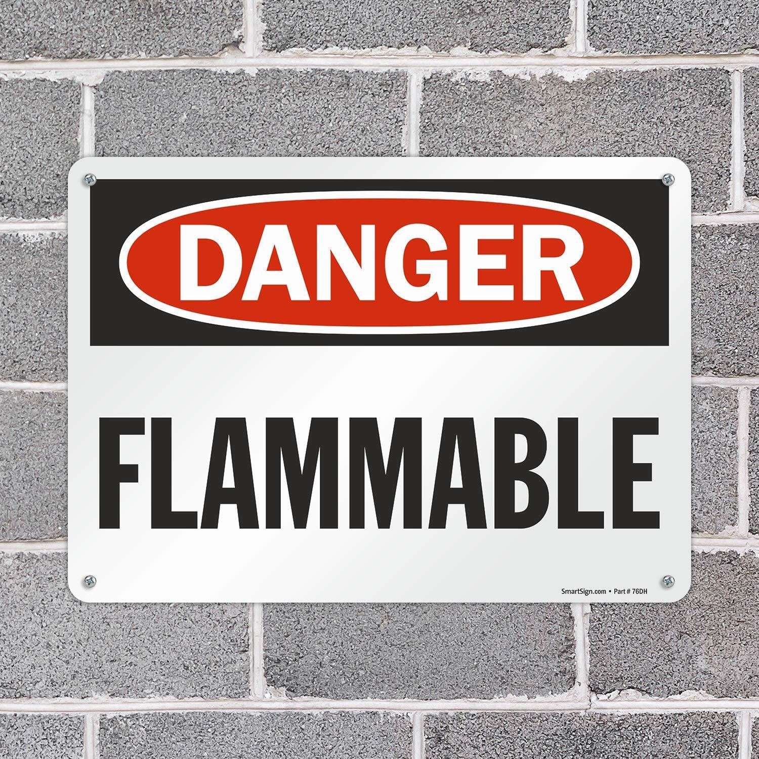 10×14 inch Danger Flammable Aluminum Sign for Workplace Industrial Safety