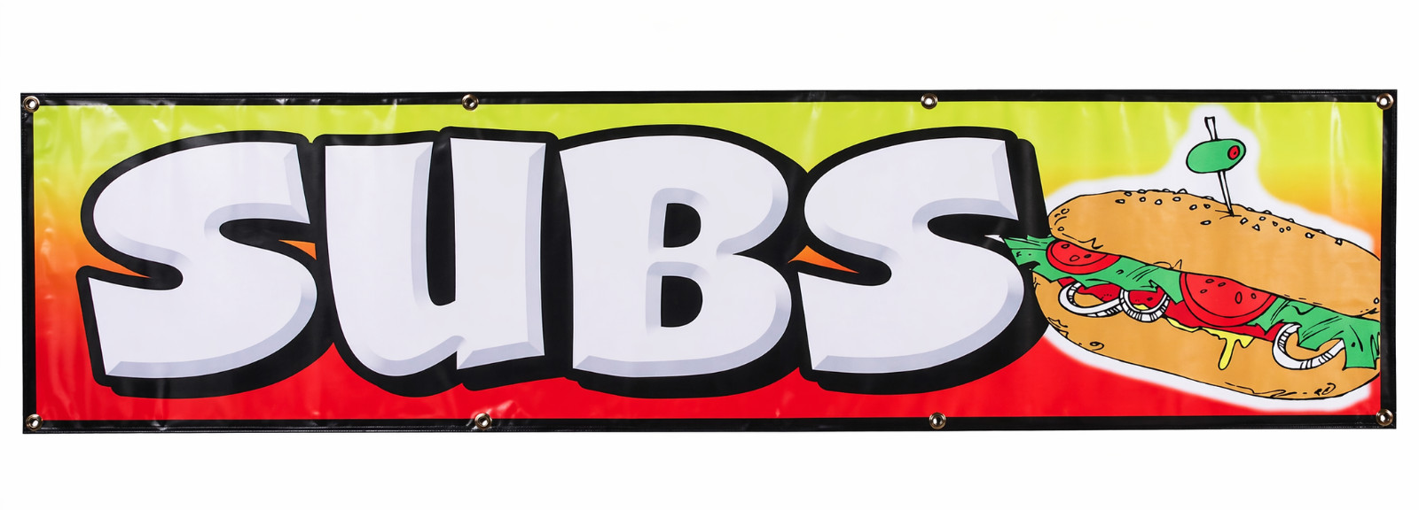 SUBS SUB Banner Sign – Concession Stand – 15oz Heavy Duty