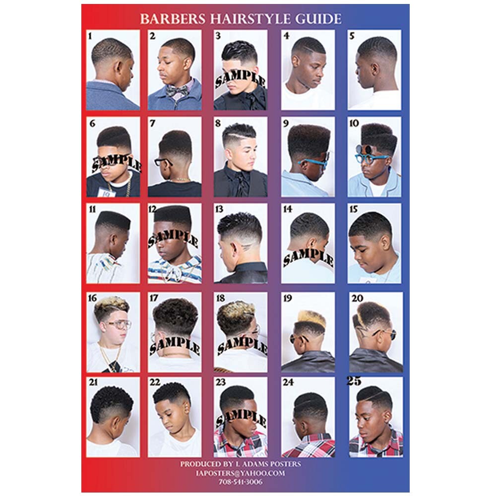 SI-25-2020BHB BARBER SALON BEAUTY SPA 24&Prime;X36&Prime; HAIR STYLE CUT DESIGN POSTER MEN