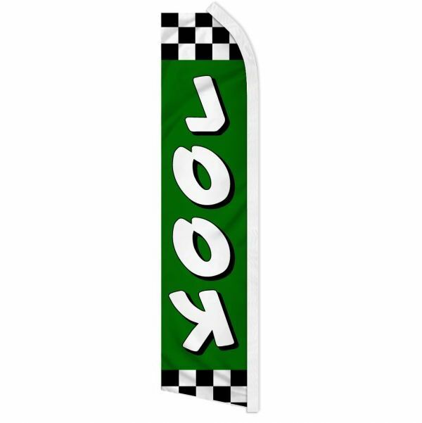 « LOOK » advertising super flag swooper banner business sign green sale deal buy