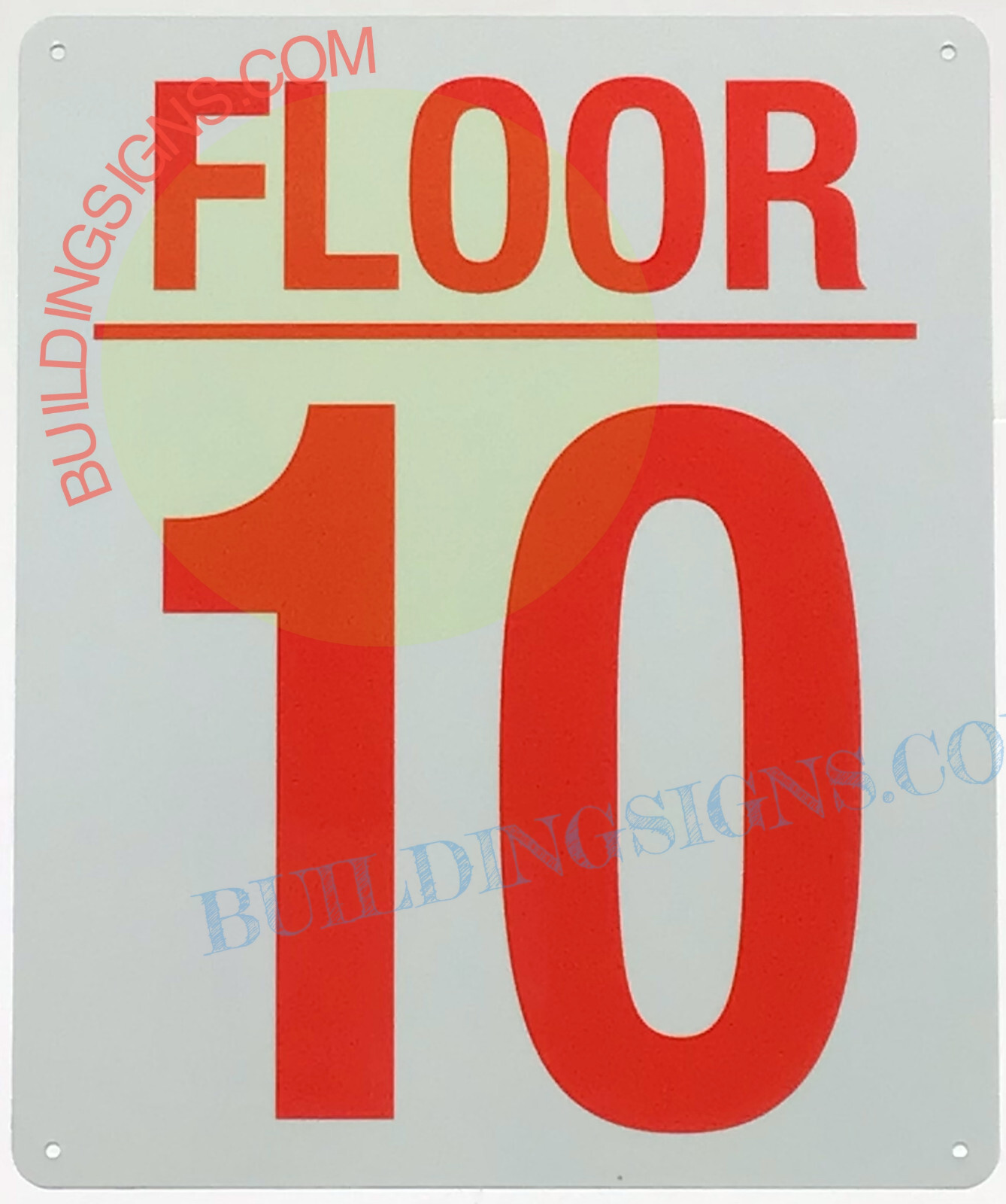 10 FLOOR SIGN (10×12, White, Aluminum)