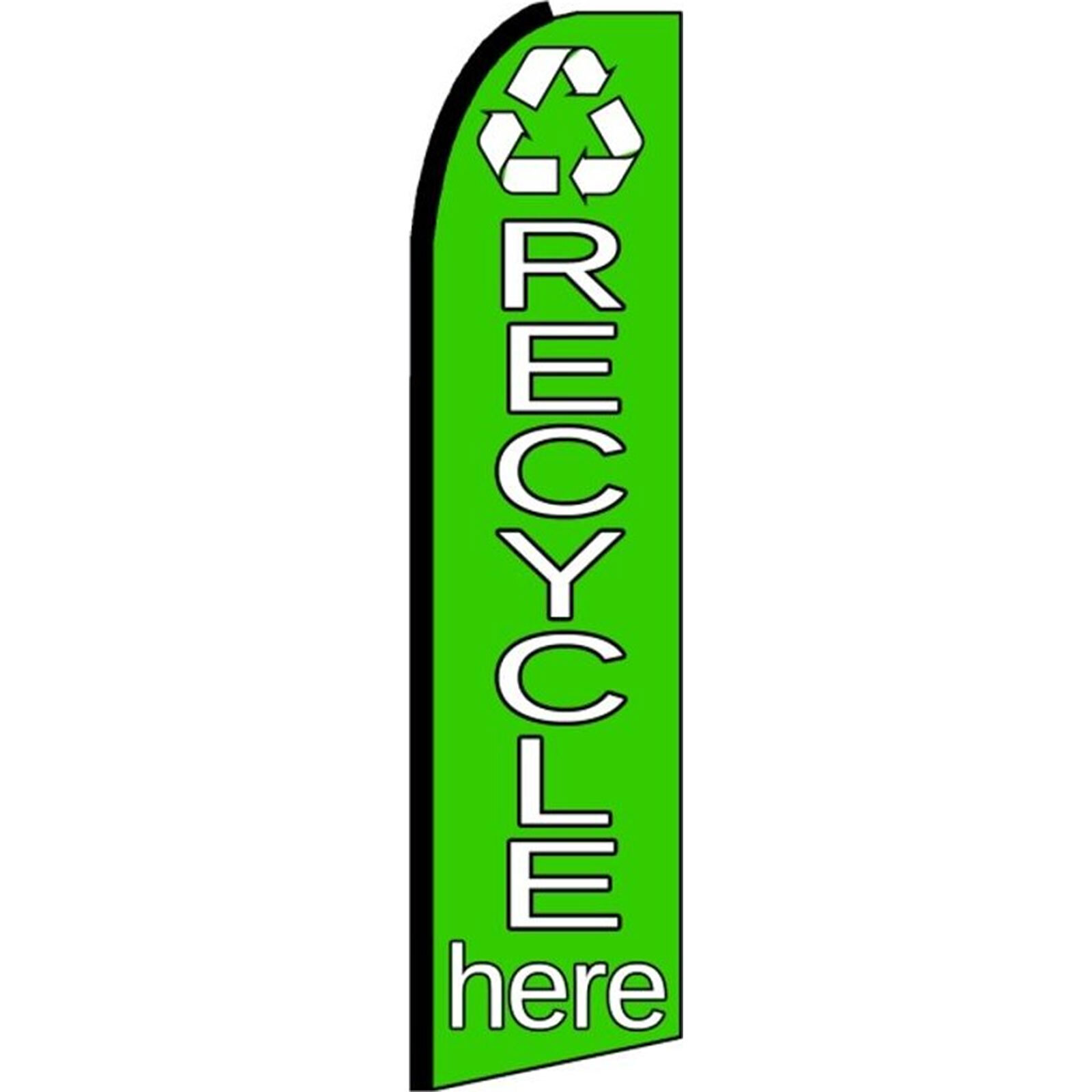 Recycle Here 2 1/2 ft X 11 1/2 ft Windless Flag