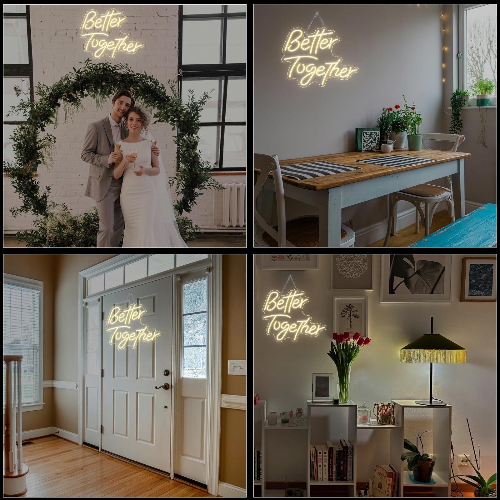 Looklight Better Together Neon Sign,Neon Light for Wall Decor,Wedding Neon Si…
