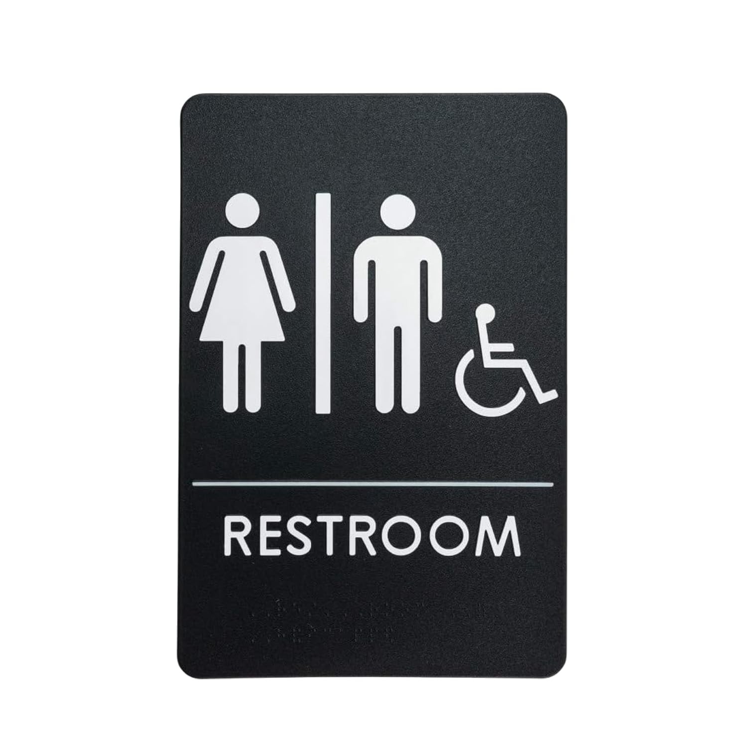 USA Made – Men&rsquo;s and Women&rsquo;s Restroom Signs Small Signage, Black Handi-Unisex