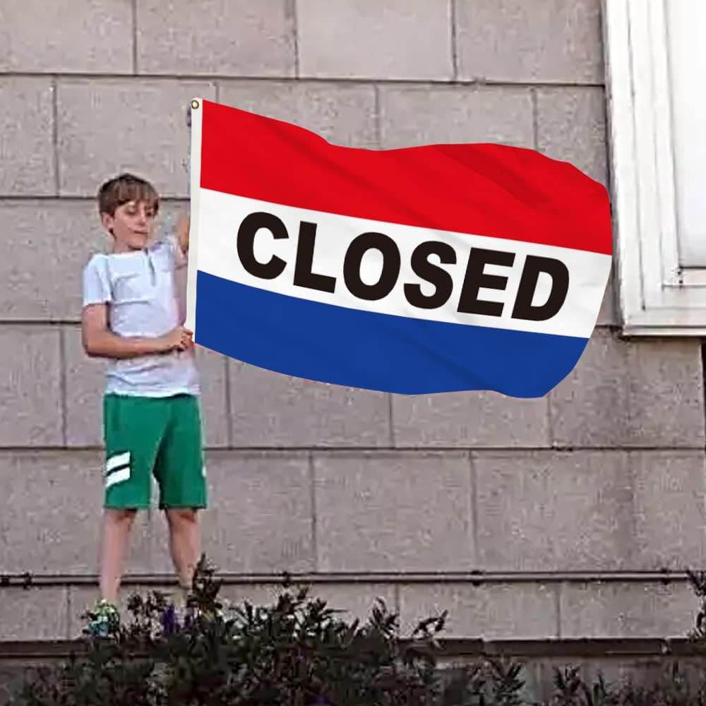 2X3Ft Closed Sign Flag Business Flag Vivid Color Outdoor Advertising Decoration