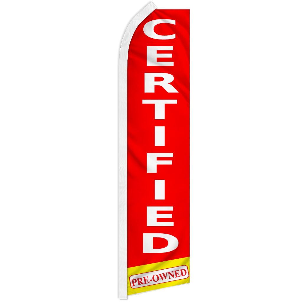 10 x « PRE-OWNED » advertising super flag swooper banner business sign certified