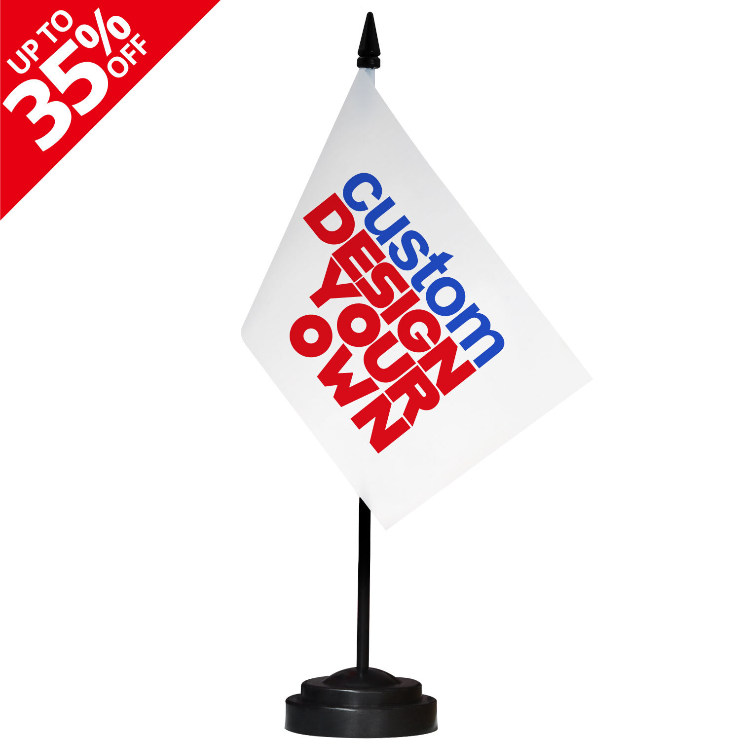 Anley Custom Desk Flag Set – Miniature Desktop Flag with 12&Prime; Solid Pole