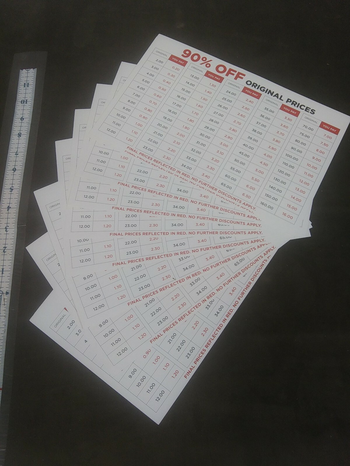 40+ Retail Store Discount Signs Clearance Mark Down Write On 7in X 11in 90%