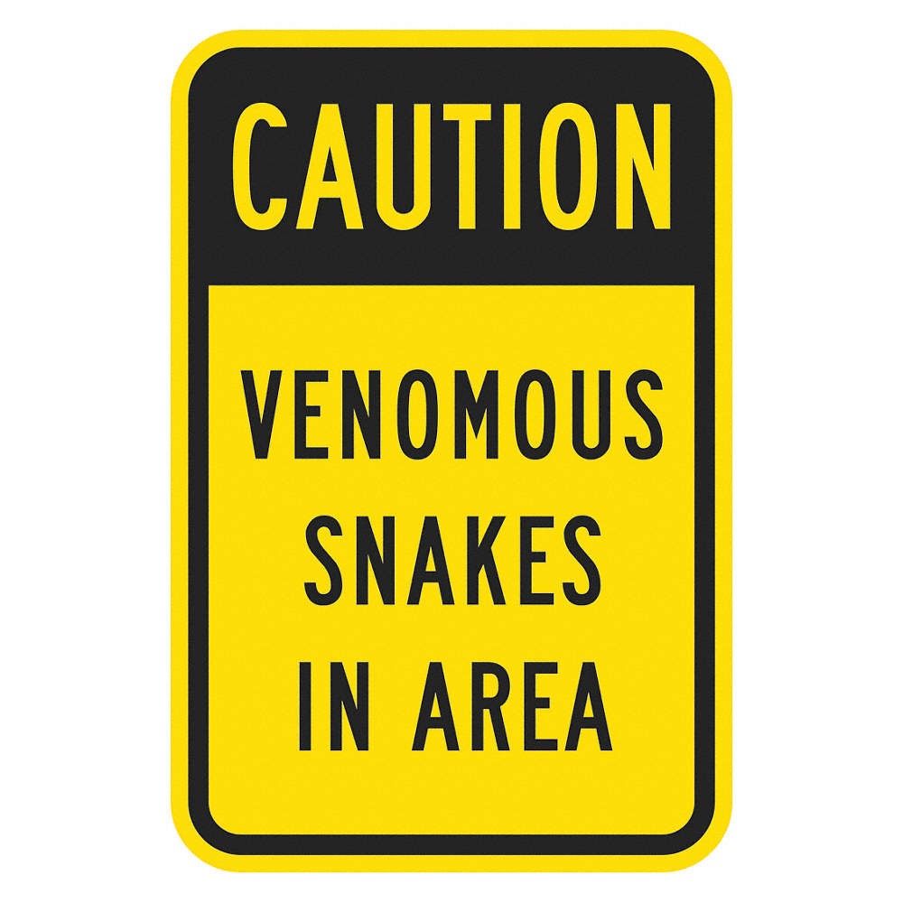 LYLE T1-1374-EG_12x18 Rflctv Snakes Caution Sign,18x12in,Alum 448X90