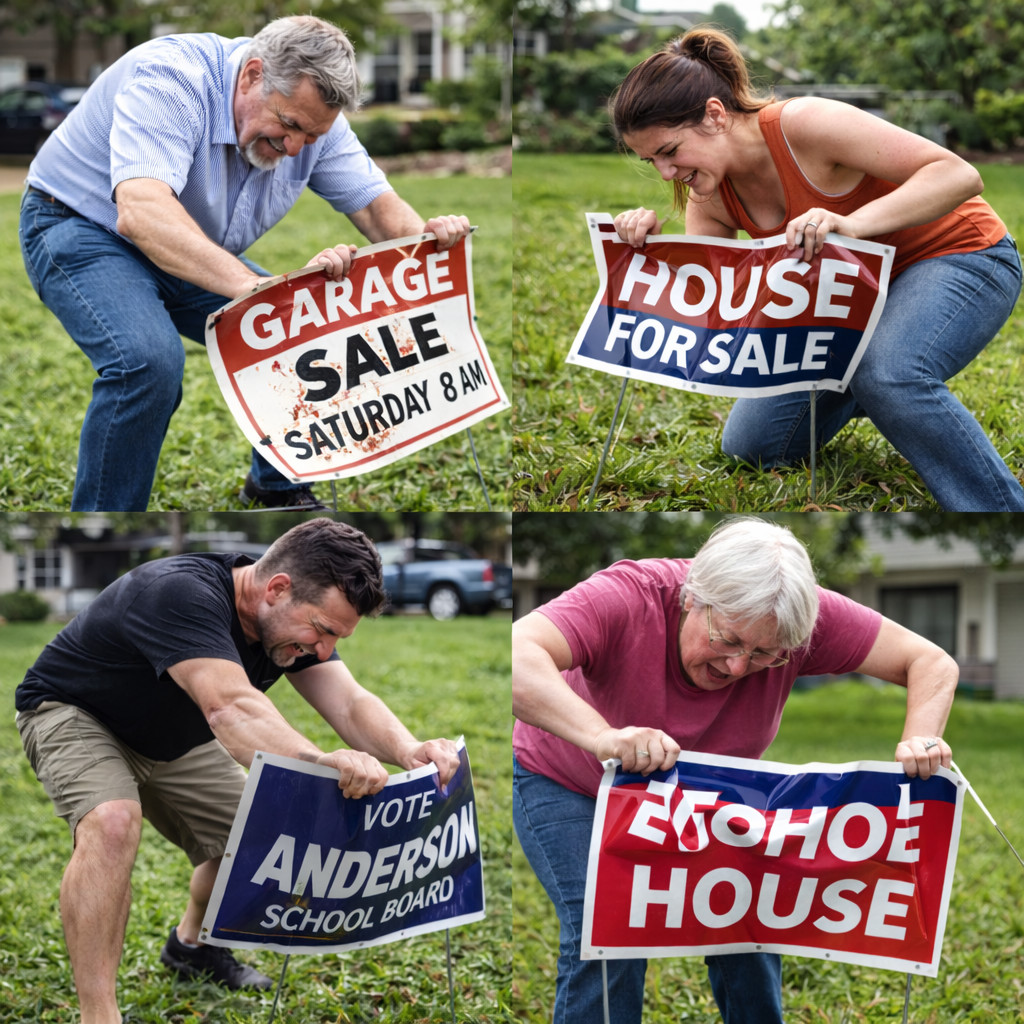 Yard Sign Installation Tool for H-frame Stakes- Easy way to Plant Yard Signs