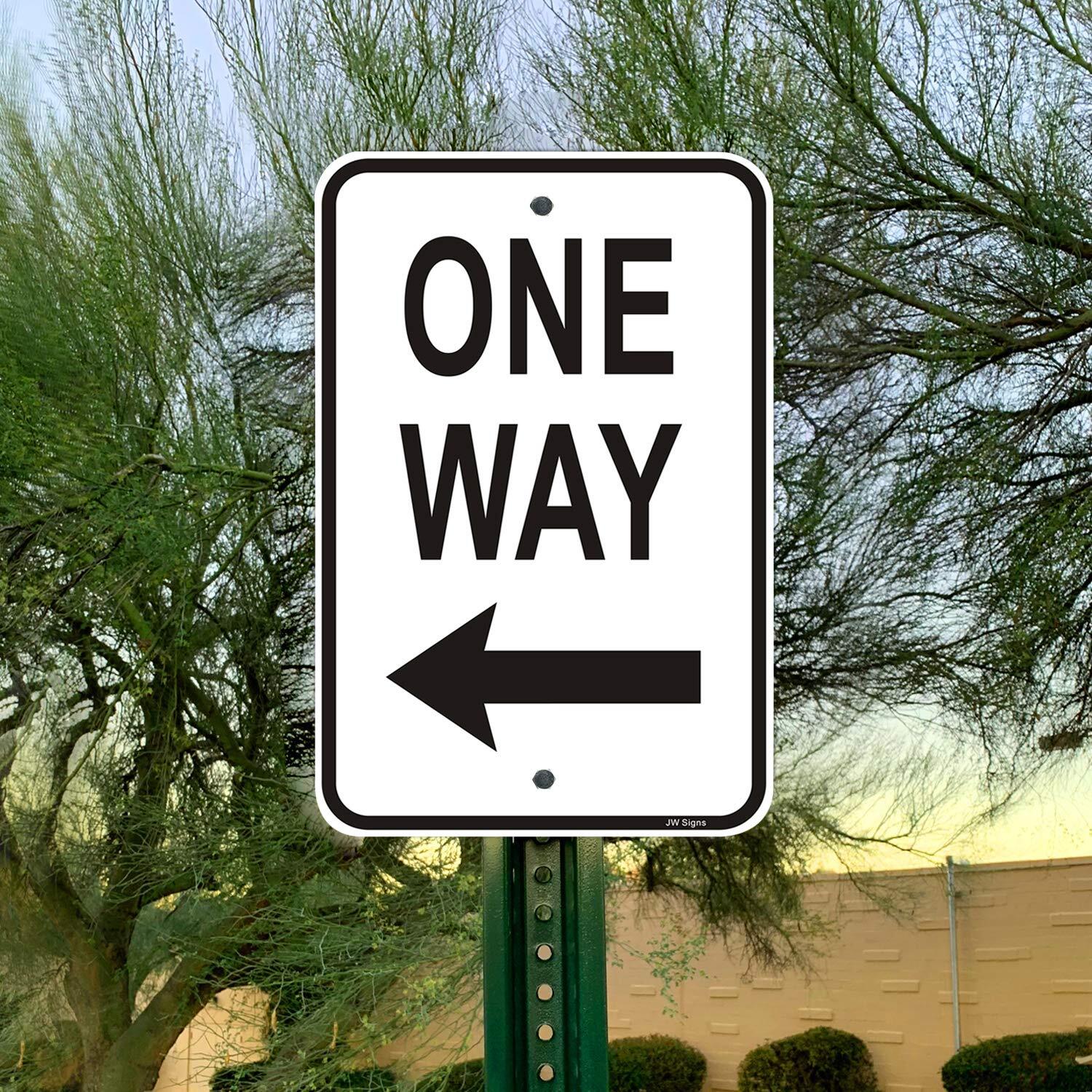 One Way with Arrow Left Sign 2Pack Traffic Signs 12&Prime;x18&Prime; .040 Reflective Alum…