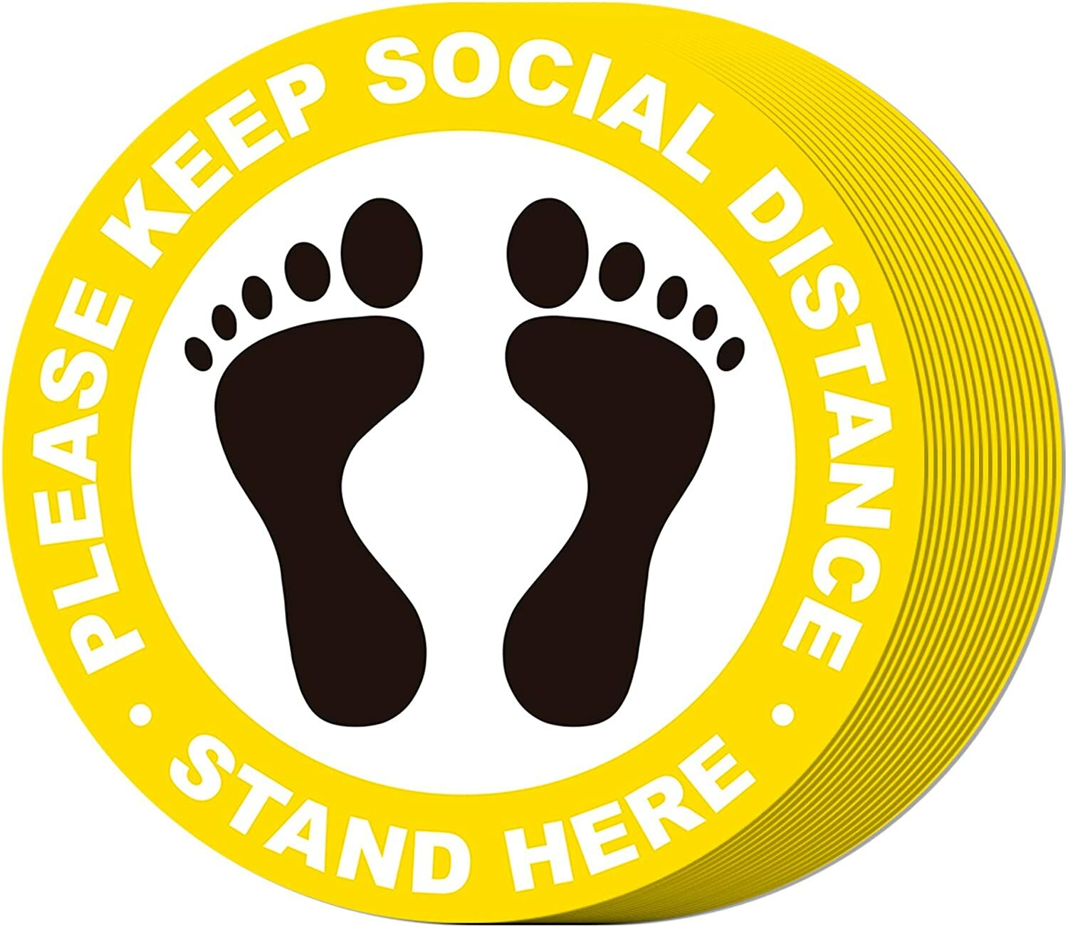 30 PACK Social Distancing Floor Decals Sticker PLEASE SOCIAL DISTANCE STAND HERE
