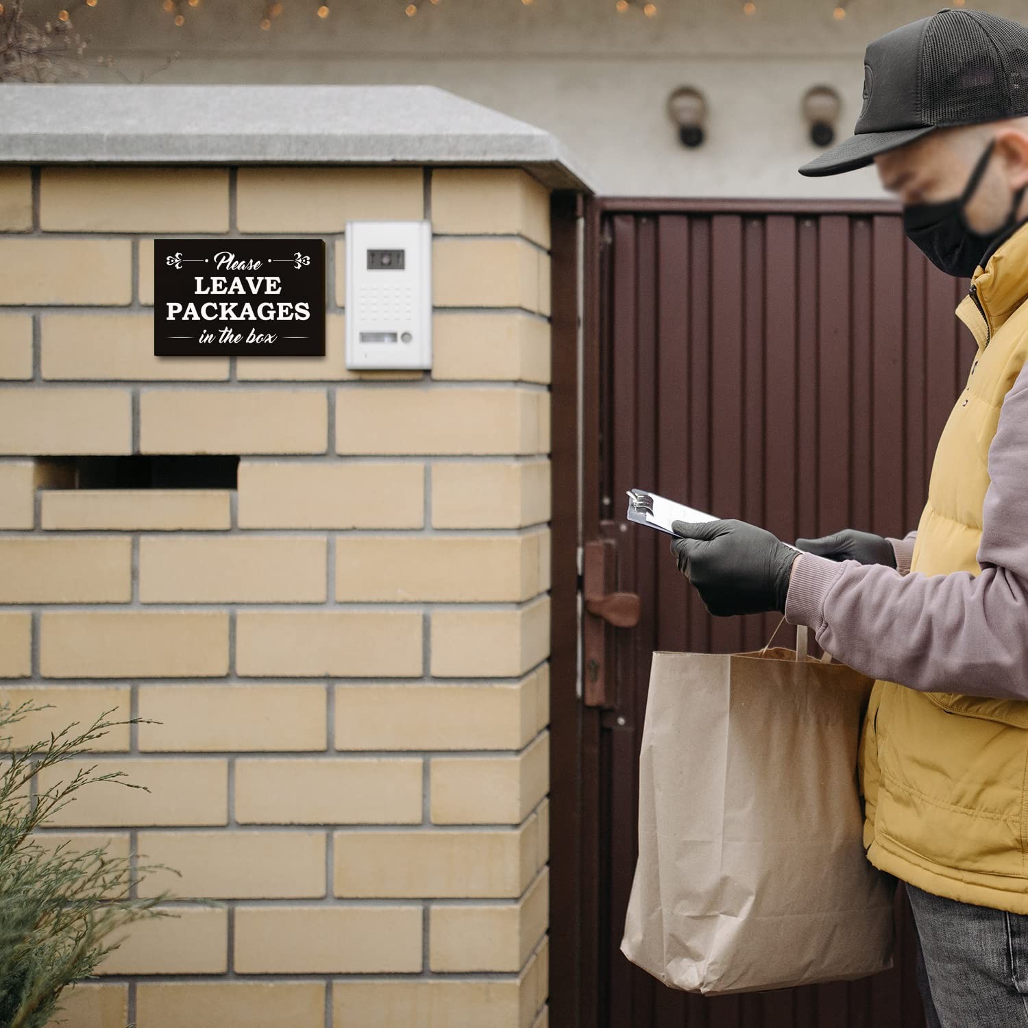 Please Leave Packages in the Box Sign Home Office Front Door 3.55×5.15 in