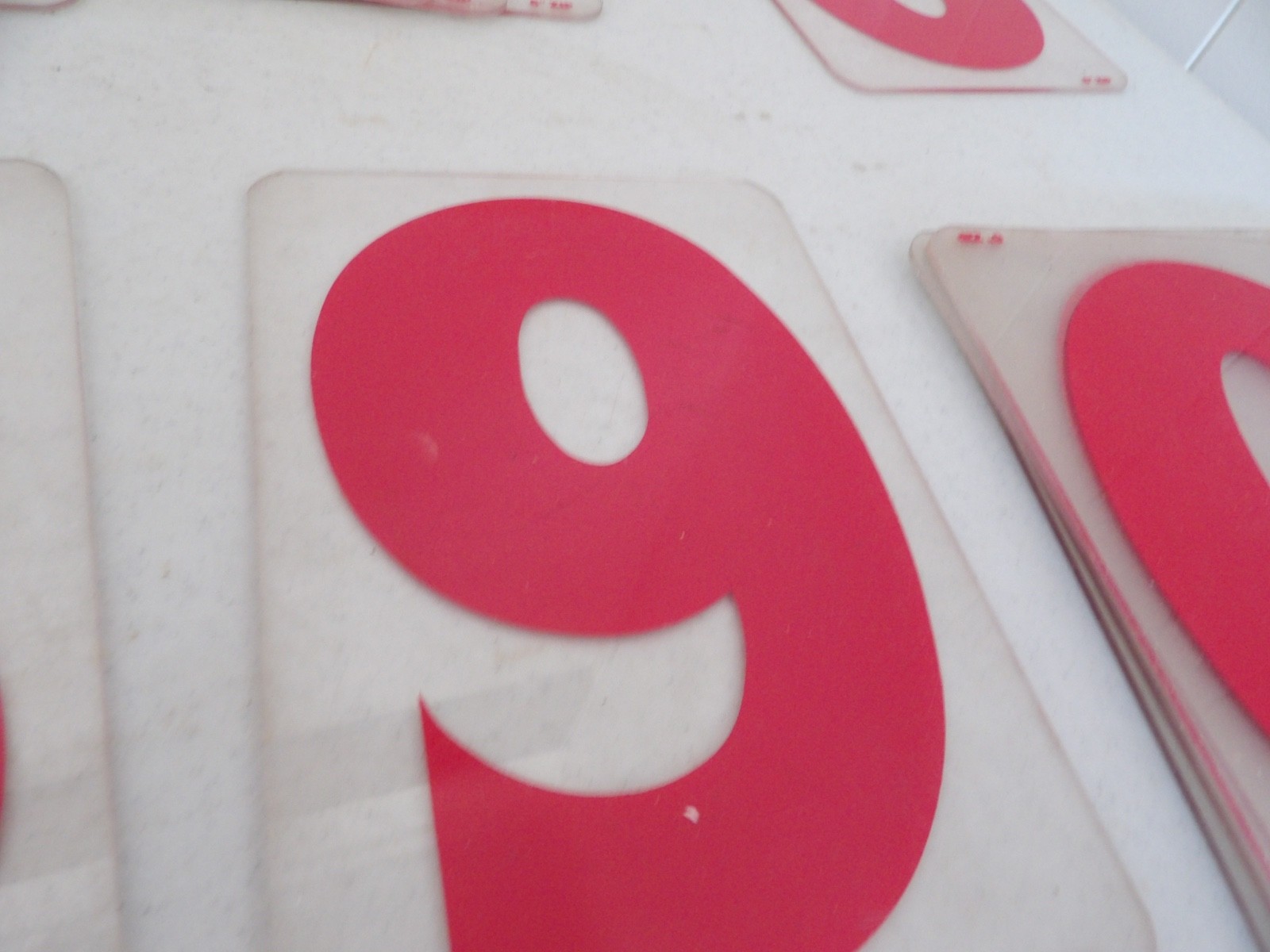 Lot of 6&Prime; Tall Red Marquee Sign Hard Plastic Numbers ( Zip Brand )