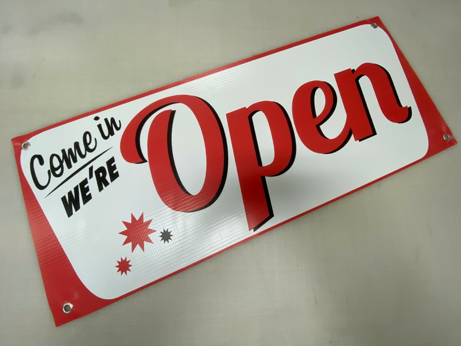 COME IN WE&rsquo;RE OPEN Advertising Vinyl Banner Flag Sign 15&Prime; 18&Prime; 24&Prime; 30&Prime; 48&Prime; 52&Prime;