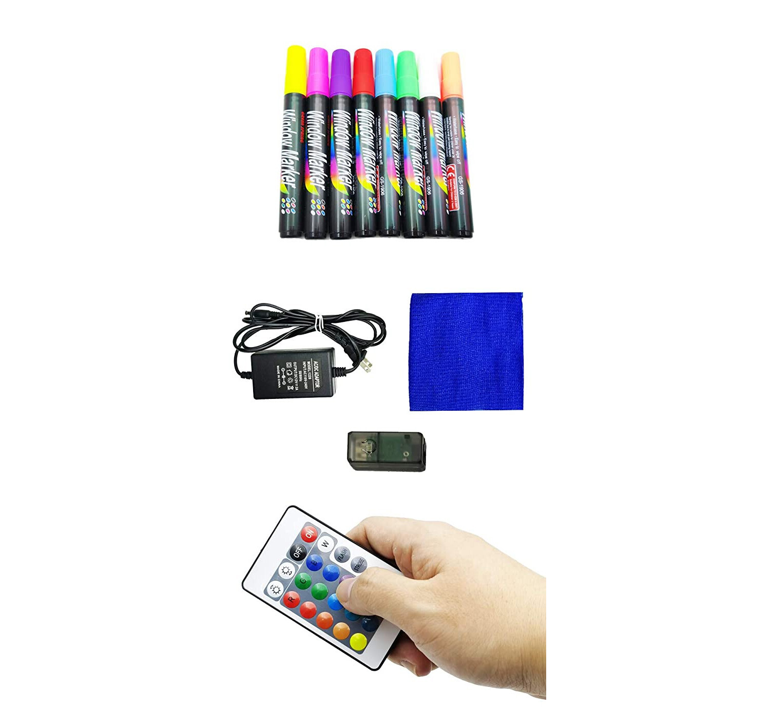 Large Foldable LED Writing Board Menu Sign Flashing Erasable Indr/Outdoor 19×26&Prime;