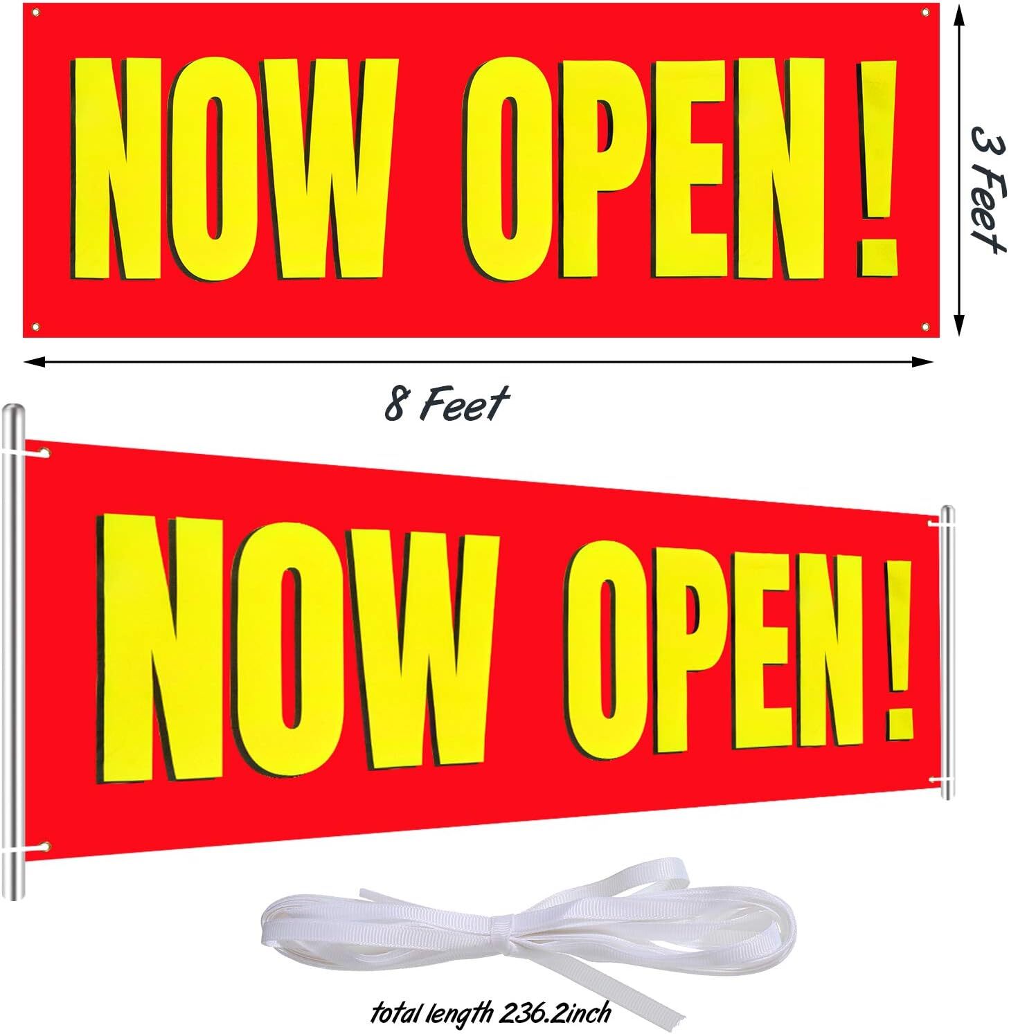 Large Now Open Banner Outdoor Indoor Signs Polyester Oxford Cloth Now Open Sign
