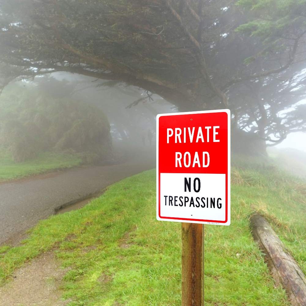 Private Road – No Trespassing 12&Prime; x 18&Prime; ACM Reflective Aluminum Metal Sign Large