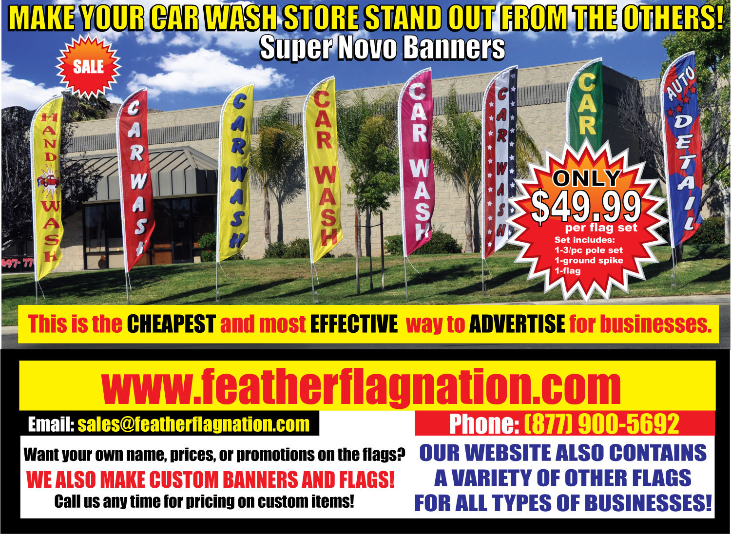 First 1st Month Free Feather Banner Swooper FLAG KIT- INCLUDES POLE KIT & SPIKE