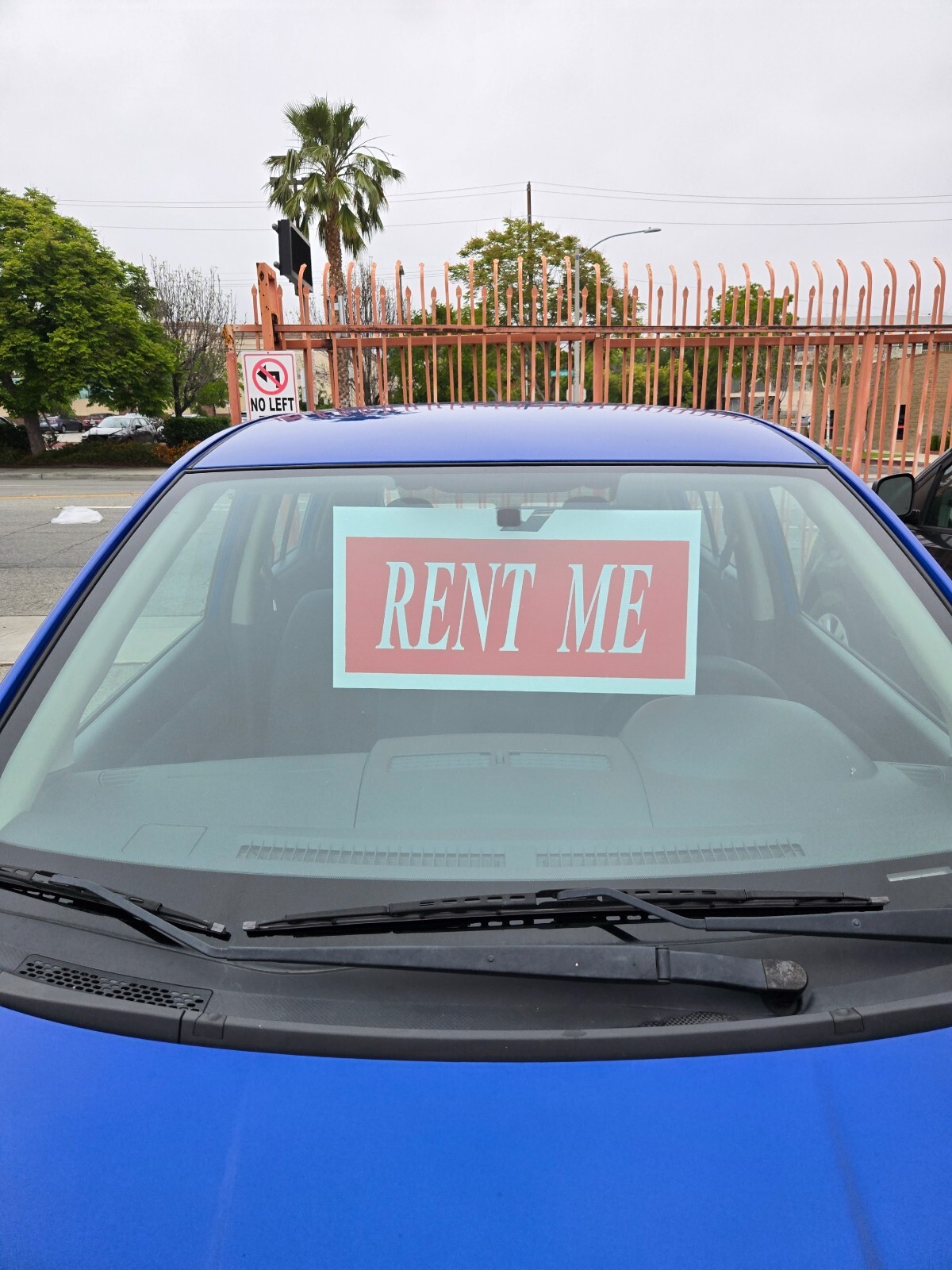 FOR RENT & RENT ME – rear view mirror hanging sign for car sales